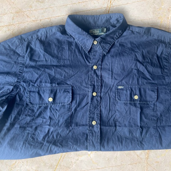 ⚜️Polo Ralph Lauren Navy Short Sleeve Button-Up Shirt - XXL⚜️ - Picture 8 of 8